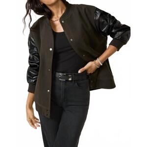 NEW SANCTUARY club varsity jacket in black